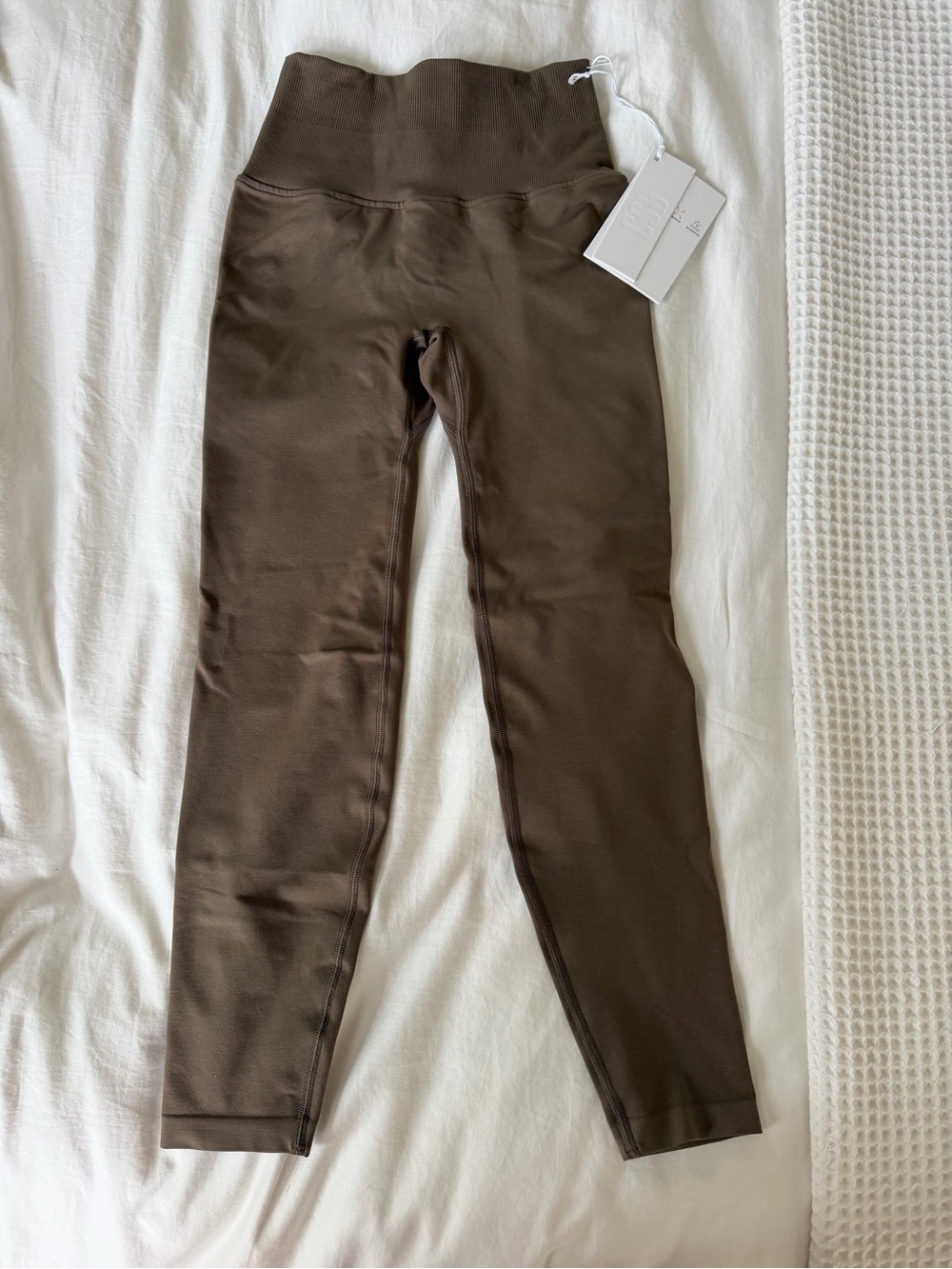 CSB High-Waist Brown Women's Leggings - Chocolate Chip, NWT